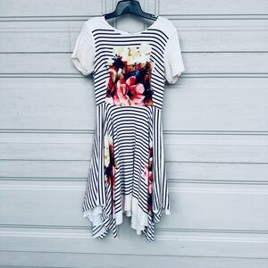 Anthro Corey Lynn Calter Black and White Striped Dress